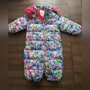 EUC Diesel Kids Puffer Snowsuit in Multi Jewel Print Size 24 months